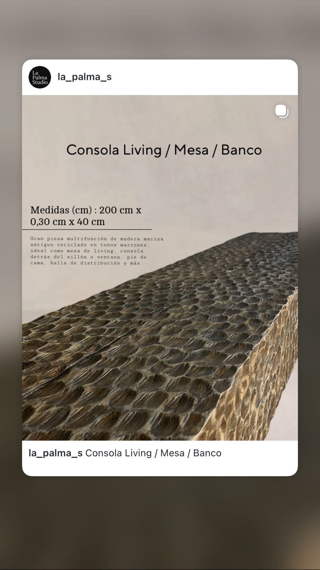 Consola Living / Mesa / Banco